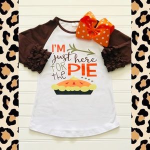 Girls "I'm just here for the PIE" Boutique Raglan